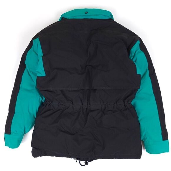 VINTAGE Eddie Bauer Goose Down Puffer Jacket Packable Hood Coat Green Mens Small - Picture 7 of 7